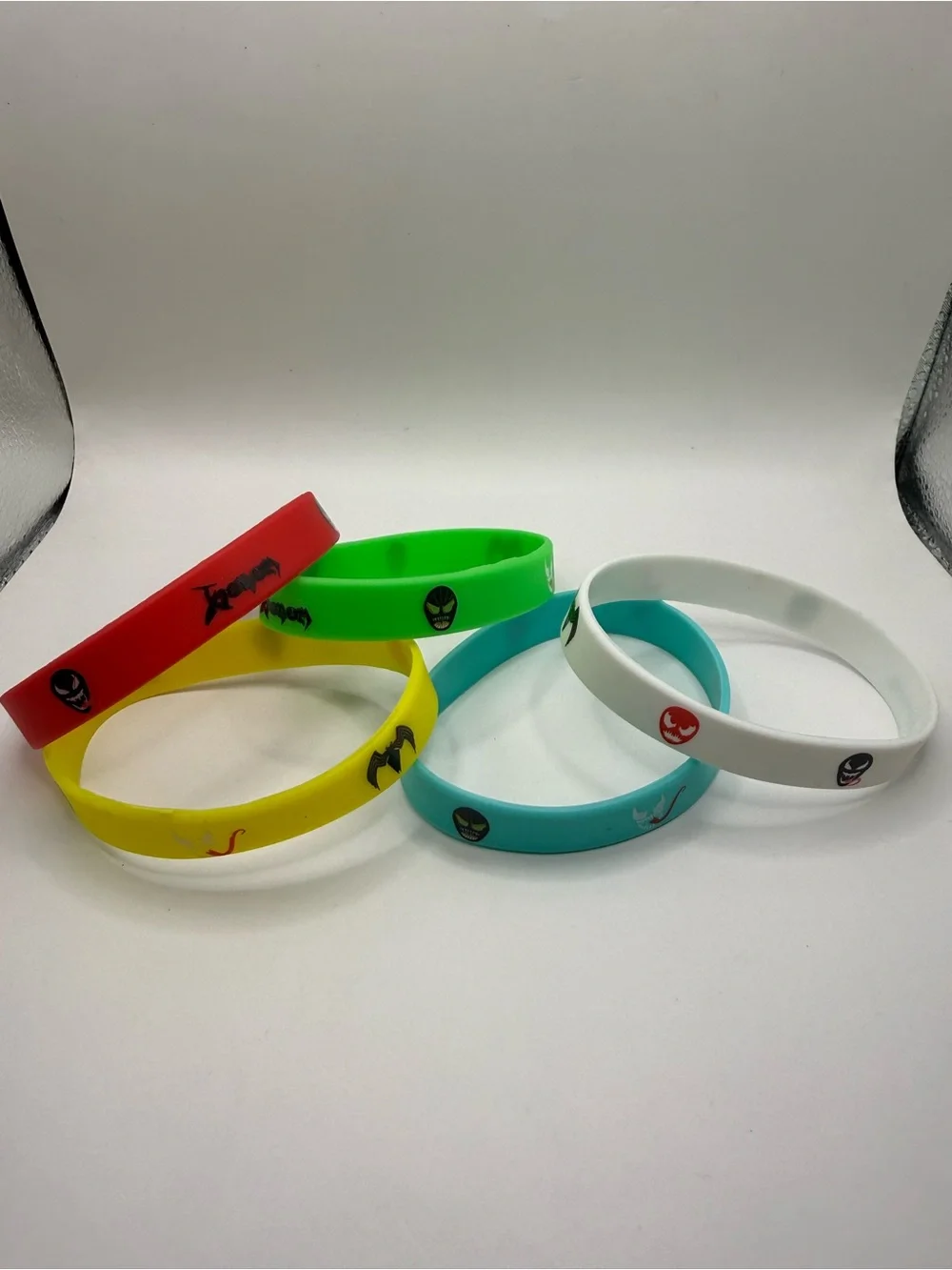 Silicone Colorful Marvel Bracelets Lot of (5) Batman & Venom Yellow Red & more